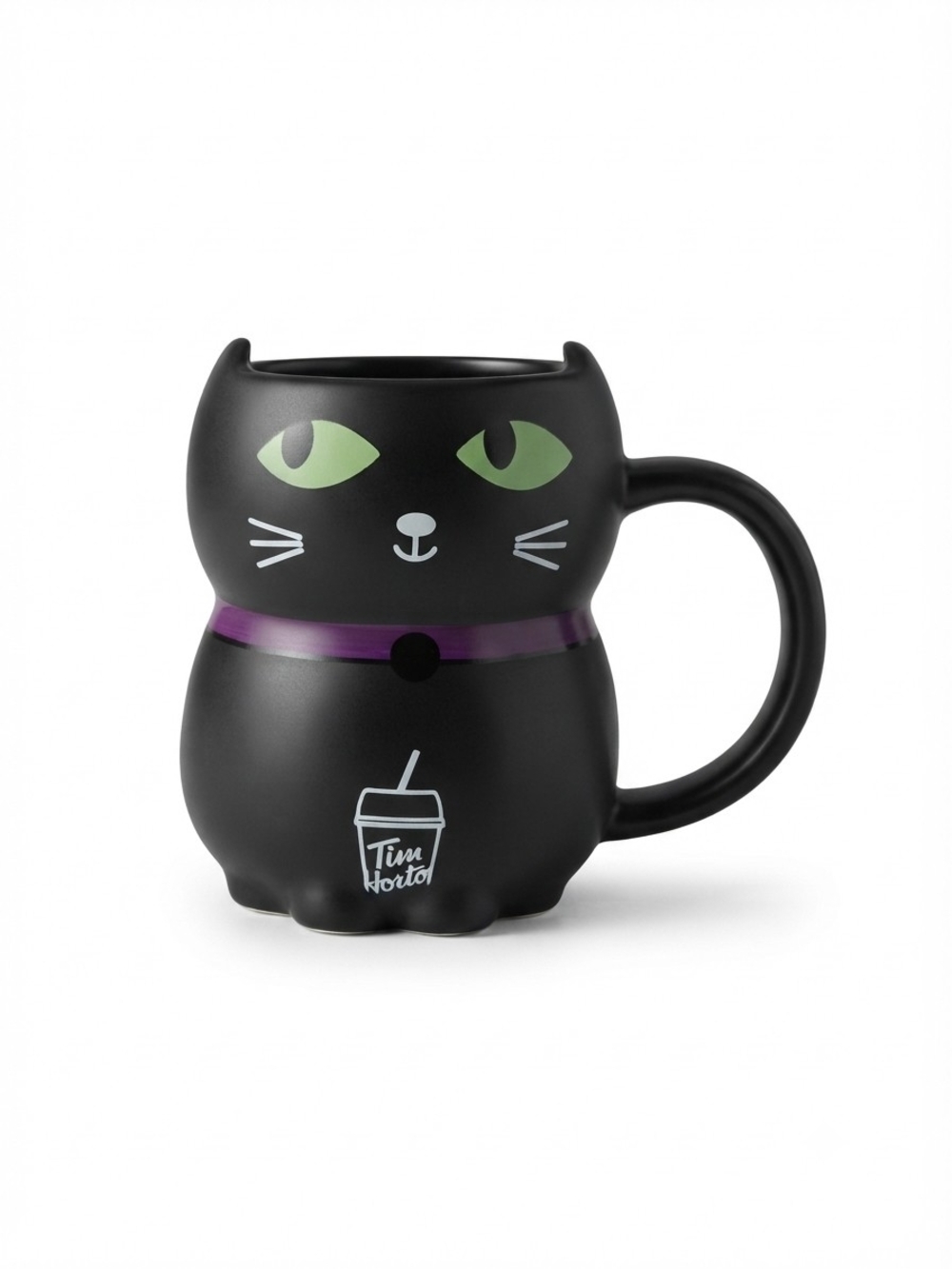 2025 Tim Hortons Halloween Black Cat Mug Heat Color Changing Ceramic Cup Ghost